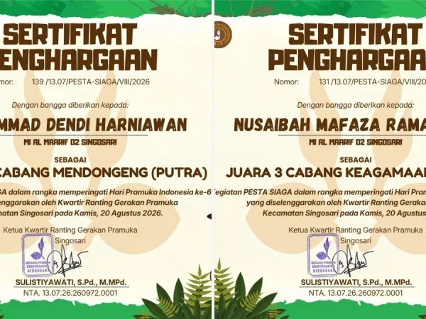 Semarak Hari Pramuka ke-65 Kwarran Singosari: Kontingen Siaga MIA 02 Rebut Juara Dongeng dan Tartil Al-Qur’an