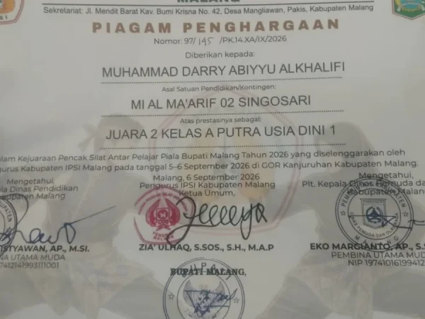 Konsisten Naik Podium: M. Darry Abiyyu Raih Juara 2 Kejuaraan Pencak Silat Tingkat Kabupaten Malang 2026