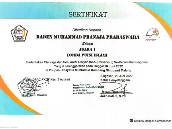 Lantunan Bait Penuh Makna, R. Muhammad Pranaja Sabet Juara 1 Baca Puisi Porsadin Kecamatan Singosari