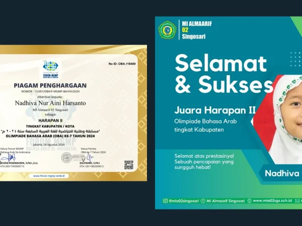 Kompetensi Bahasa Asing Teruji, Nadhiva Nur Aini Harsanto Raih Juara Harapan II Olimpiade Bahasa Arab Nasional 2024