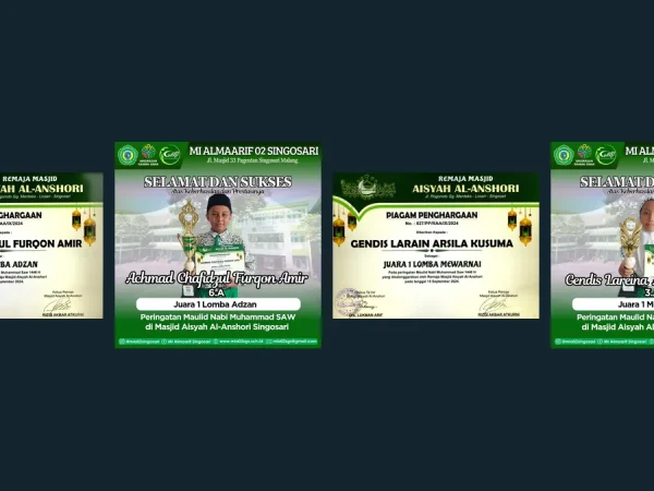 Semarak Maulid Nabi di Masjid Aisyah Al Anshori: Murid MIA 02 Sabet 5 Gelar Juara Adzan dan Mewarnai Kaligrafi