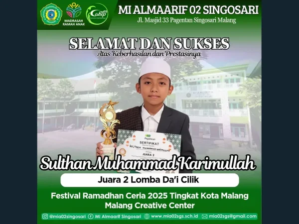 Tampil Menggugah di Malang Creative Center, Sulthan Muhammad Karimullah Raih Juara II Da’i Cilik 2025