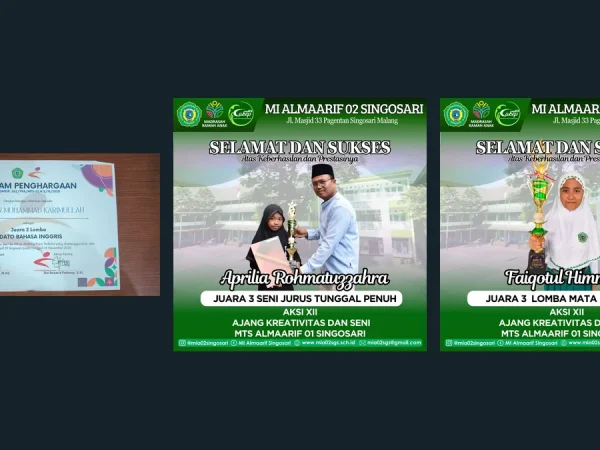Tiga Siswa MIA 02 Singosari Borong Gelar Juara di Ajang Kreativitas dan Seni AKSI XIII MTs Almaarif 01