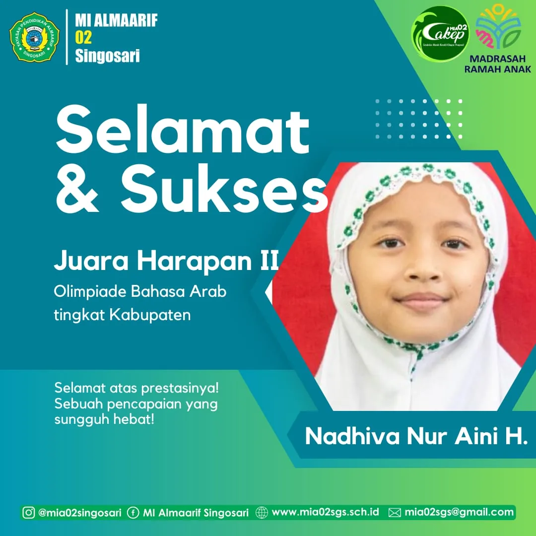 Dokumentasi Prestasi Nadhiva Nur Aini Harsanto Olimpiade Bahasa Arab