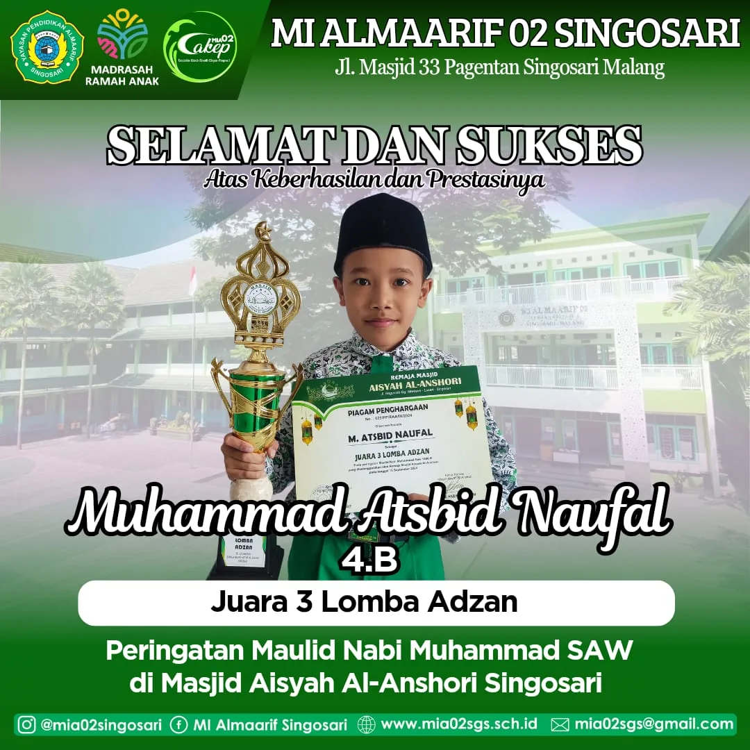 Dokumentasi Prestasi Muhammad Atsbit Naufal Adzan