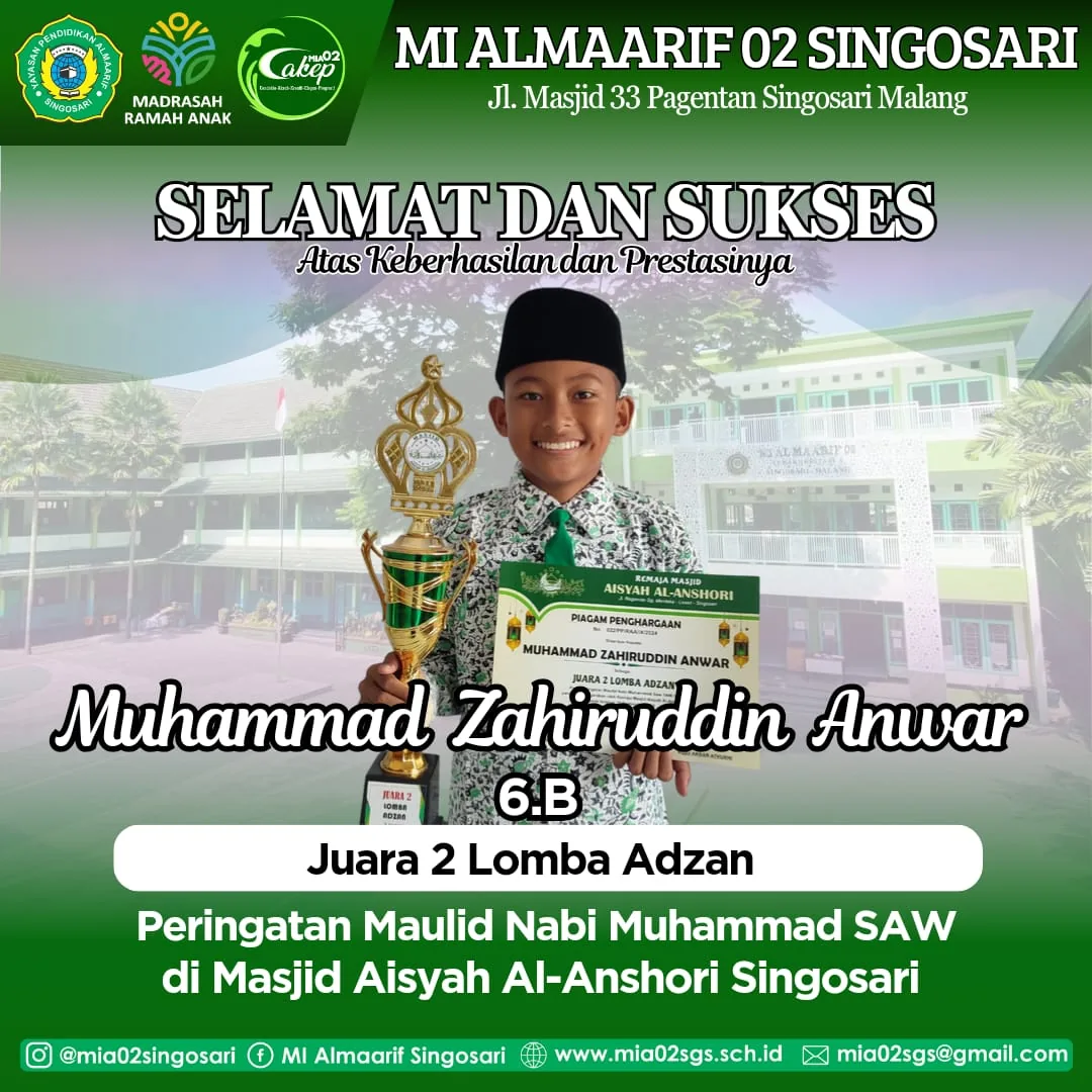 Dokumentasi Prestasi Muhammad Zahiruddin Anwar Adzan