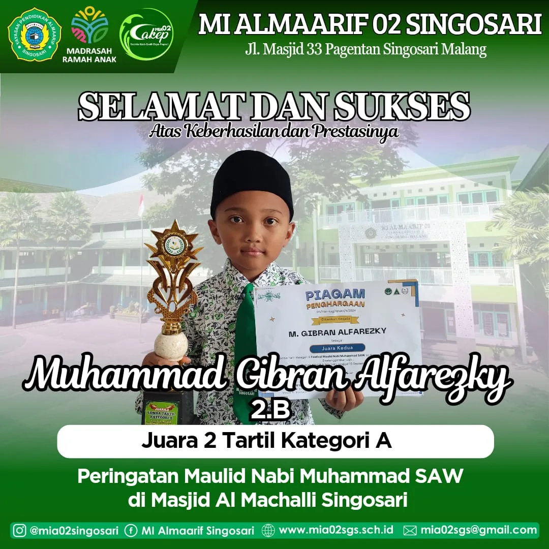 Dokumentasi Prestasi Muhammad Gibran Alfarezky Tartil