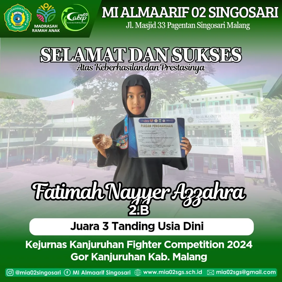 Dokumentasi Prestasi Fatimah Nayyer Azzahra Pencak Silat Tanding Usia Dini