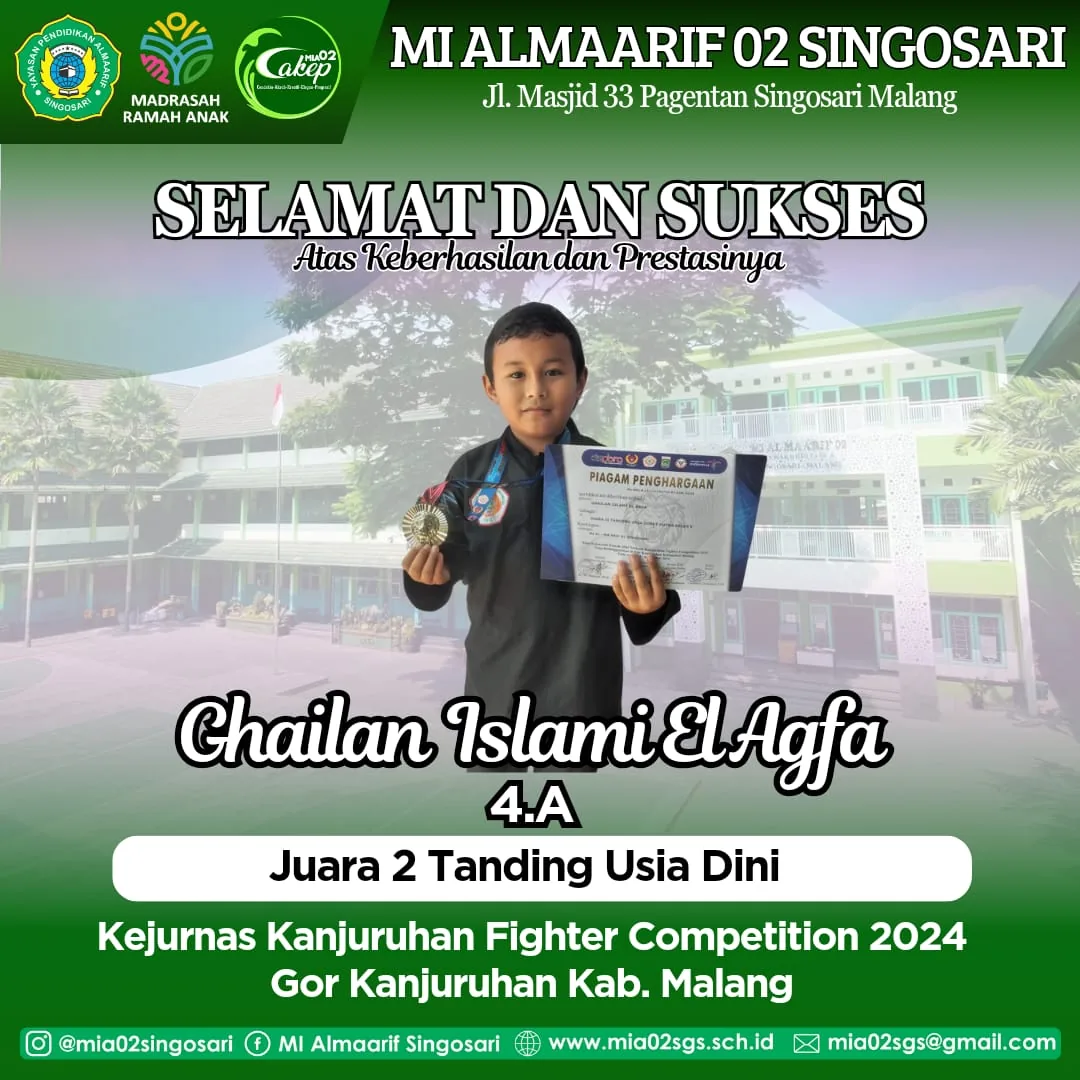Dokumentasi Prestasi Ghailan Islami El Agfa Pencak Silat Tanding Usia Dini
