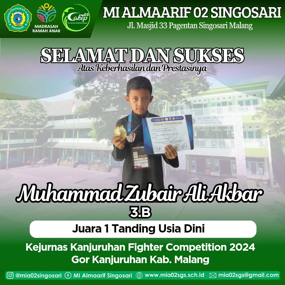 Dokumentasi Prestasi Muhammad Zubair Ali Akbar Pencak Silat Tanding Usia Dini