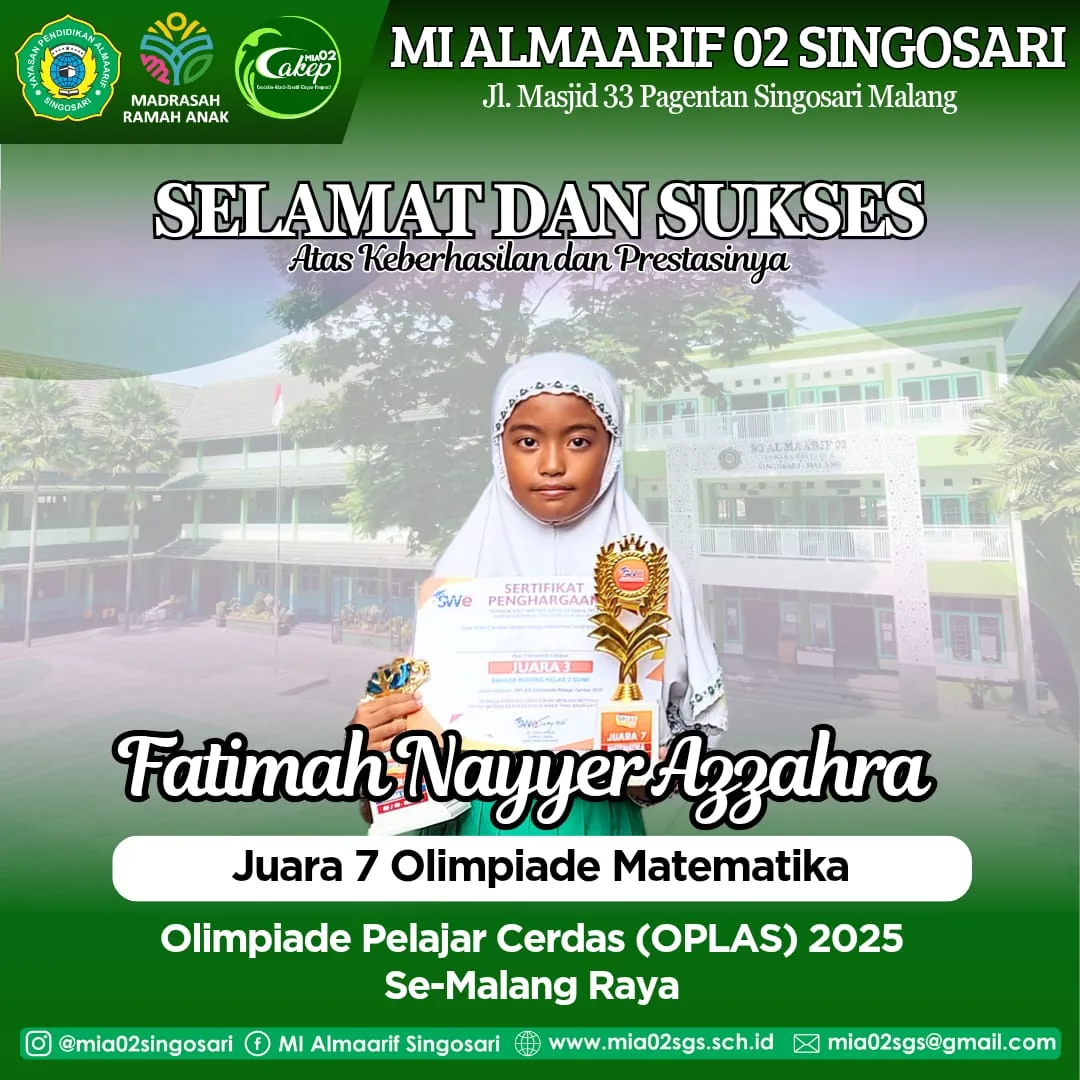 Dokumentasi Prestasi Fatimah Nayyer Azzahra Olimpiade Matematika