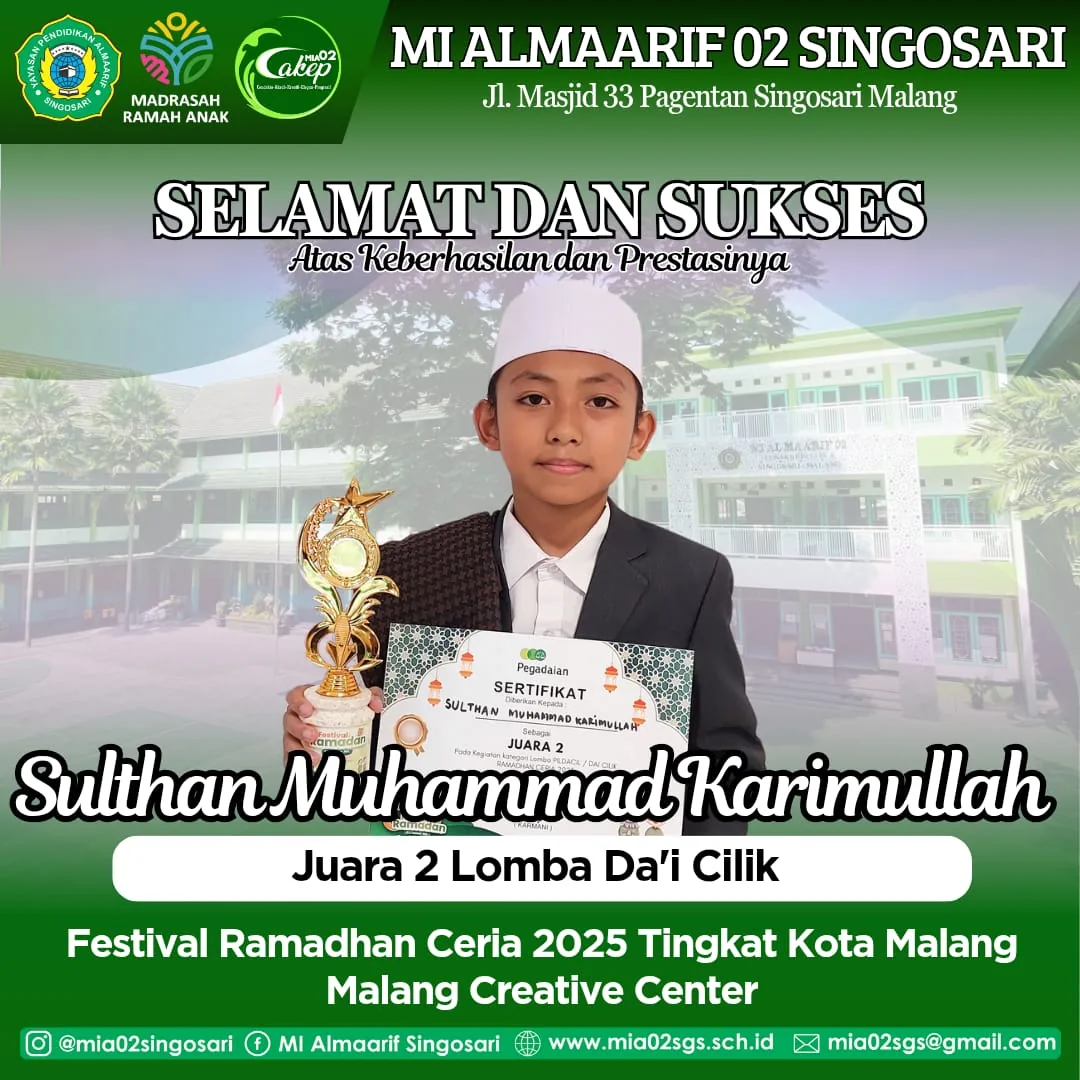Dokumentasi Prestasi Sulthan Muhammad Karimullah Da'I Cilik