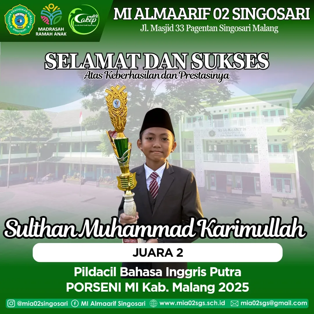 Dokumentasi Prestasi Sulthan Muhammad Karimullah Pildacil Bahasa Inggris