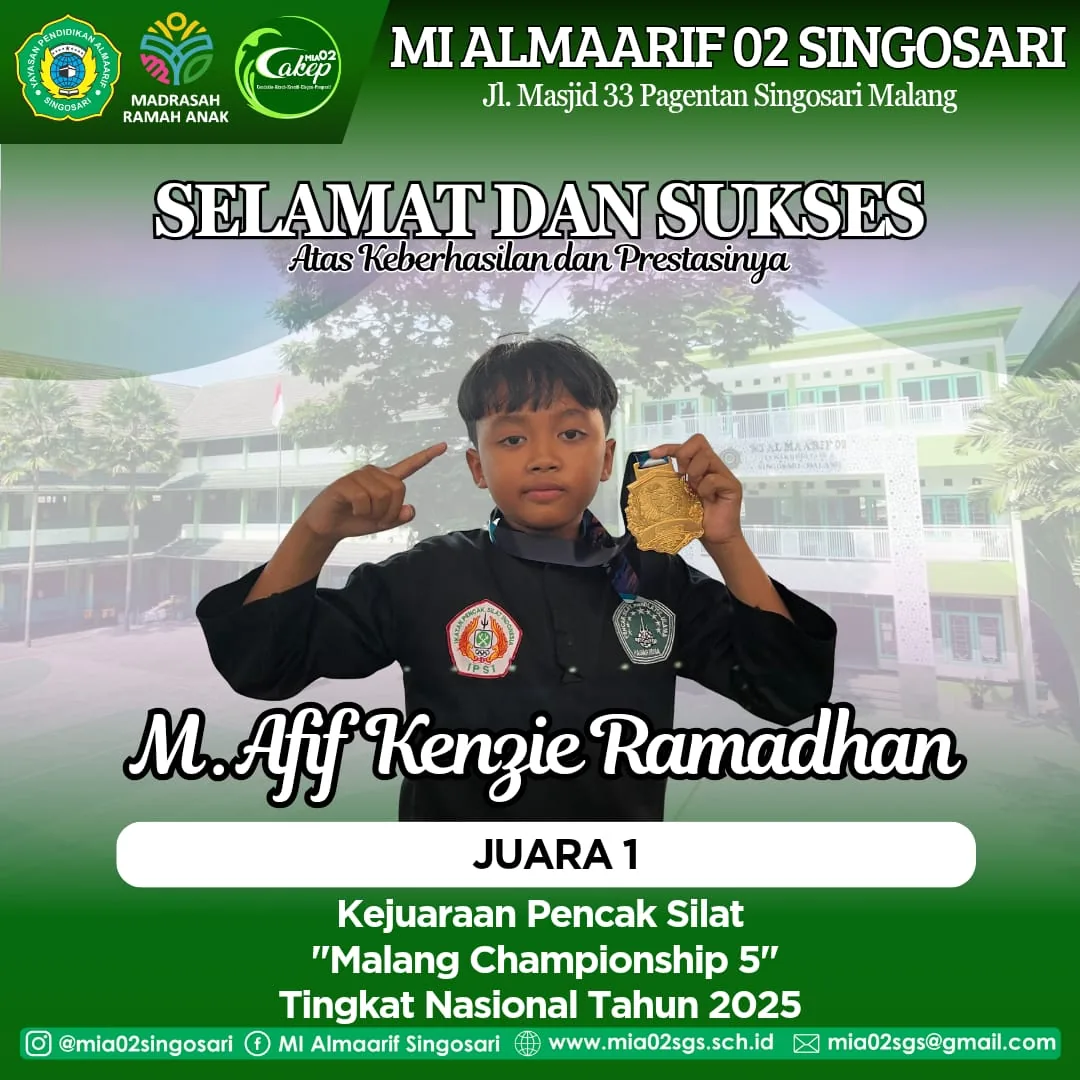 Muhammad Afif Kenzie Ramadhan Juara 1 Silat Nasional Malang Championship 5