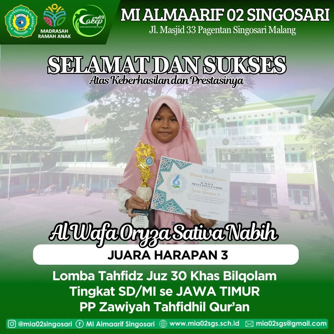 Prestasi Festival Qurani PP Zawiyah Tahfidzil Quran Al Wafa Oryza Sativa Nabih
