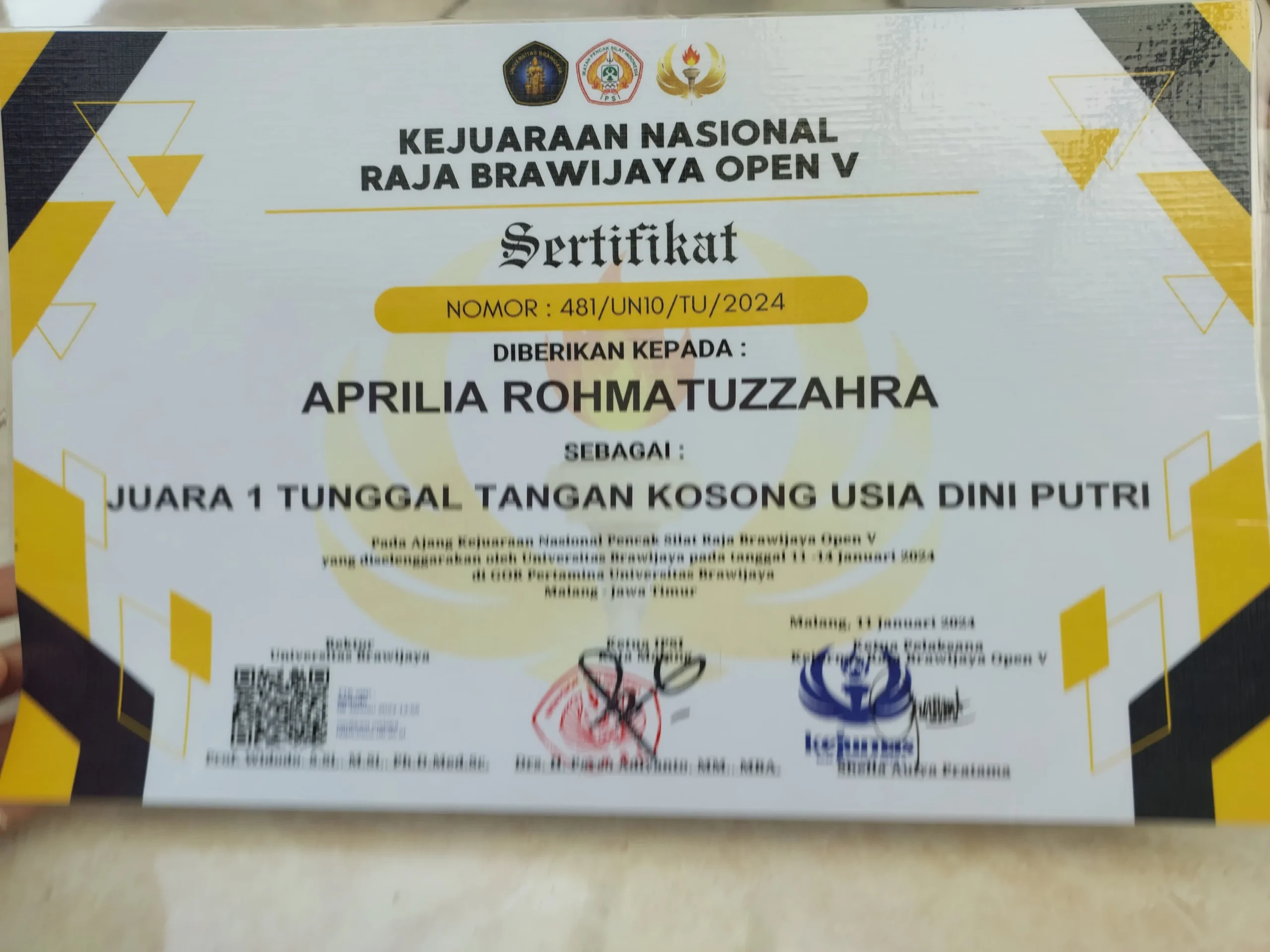 Dokumentasi Prestasi Aprilia Rohmatuzzahra Silat
