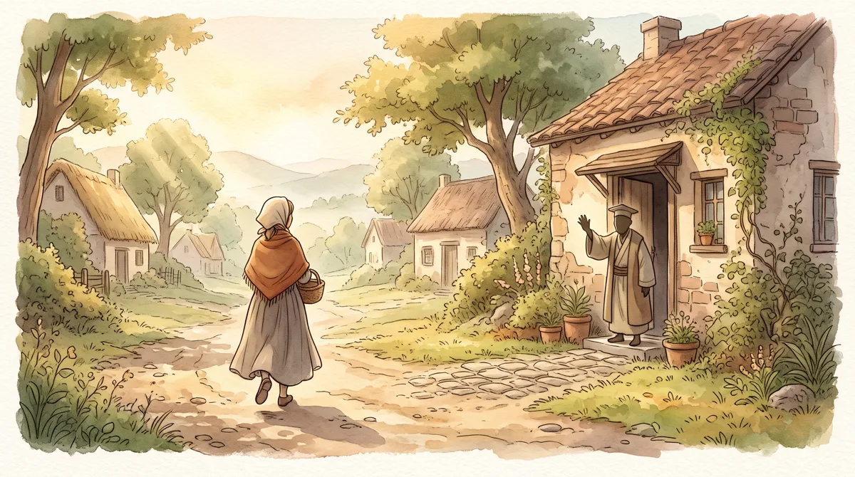 Ibu berjalan pulang dengan tenang dan lega